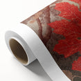 Rolled canvas showcasing vibrant floral and botanical wall art design, featuring intricate leaf patterns in earthy tones, ideal for home decor enhancement.