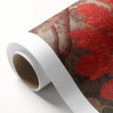 Rolled canvas showcasing vibrant floral and botanical wall art design, featuring intricate leaf patterns in earthy tones, ideal for home decor enhancement.