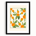 Extra large abstract art print featuring vibrant fruit motifs on a textured canvas, framed in black.