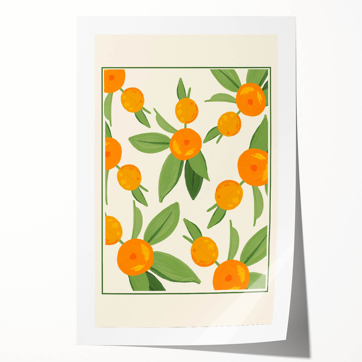 Rolled canvas print of colorful fruits in a minimalist style, ideal for art wall dining room.