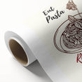 Art Deco style poster featuring a whimsical food illustration on rolled canvas.
