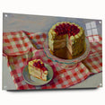 Acrylic glass print of pastel-colored pastries, ideal for dining room or kitchen decor.