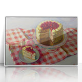 Art deco poster featuring an array of pastries in soft pastel tones, framed in white acrylic, ideal for nursery wall art.