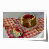 Rolled canvas print featuring an array of pastries in soft pastel colors.