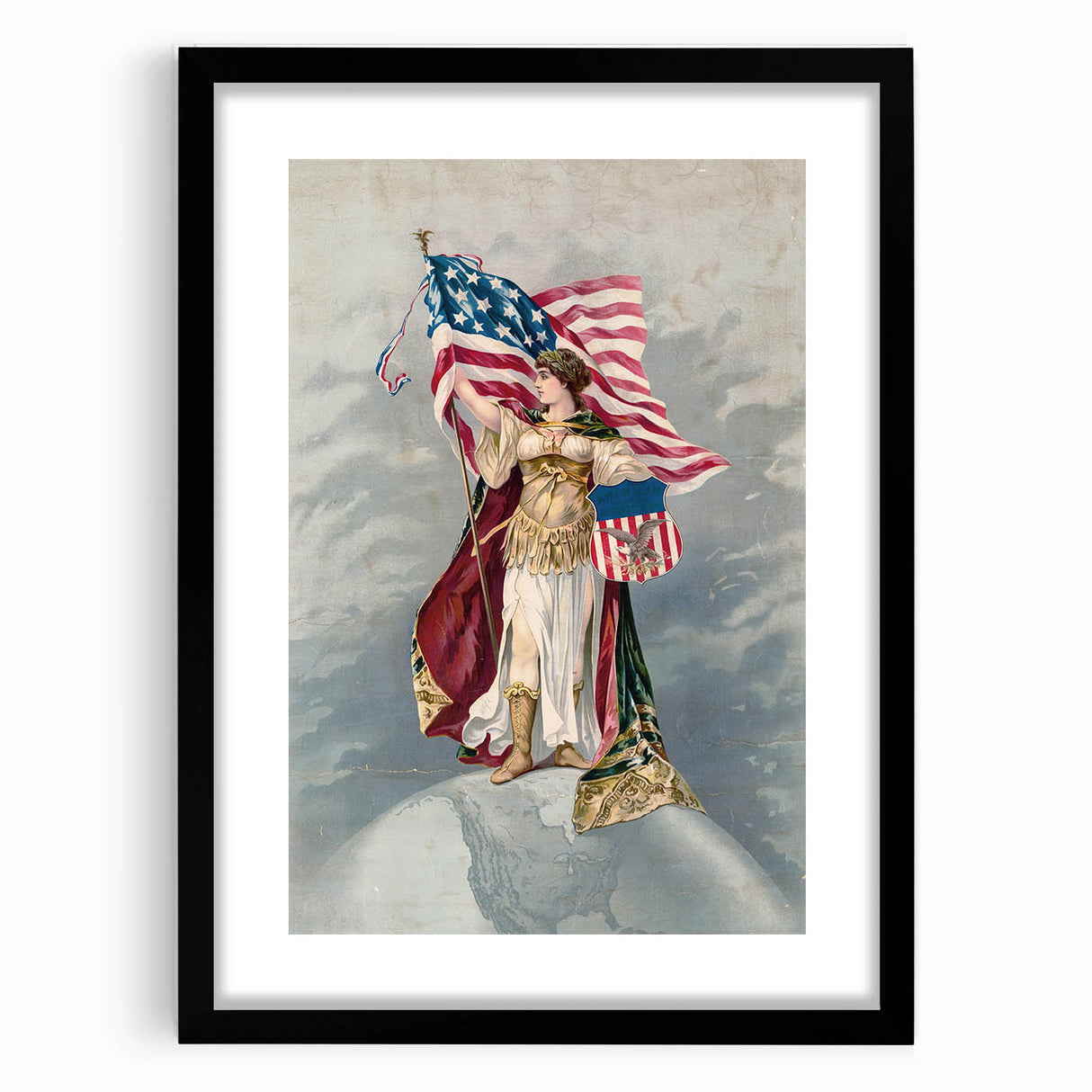 Columbia & American Flag - Red, White, and Blue Wall Art