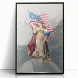 Columbia & American Flag - Red, White, and Blue Wall Art