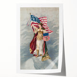 Columbia & American Flag - Red, White, and Blue Wall Art