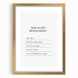 Funny New Year's Resolutions - New Year Wall Art Print