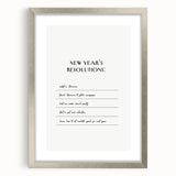 Funny New Year's Resolutions - New Year Wall Art Print