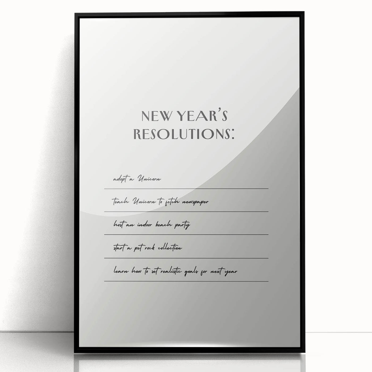 Funny New Year's Resolutions - New Year Wall Art Print