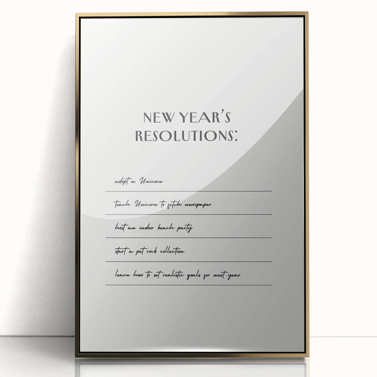 Funny New Year's Resolutions - New Year Wall Art Print