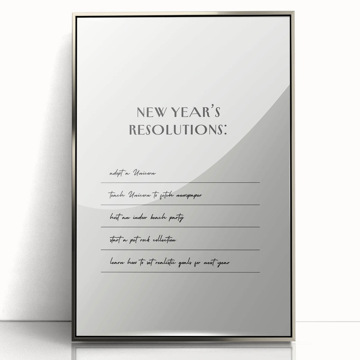 Funny New Year's Resolutions - New Year Wall Art Print