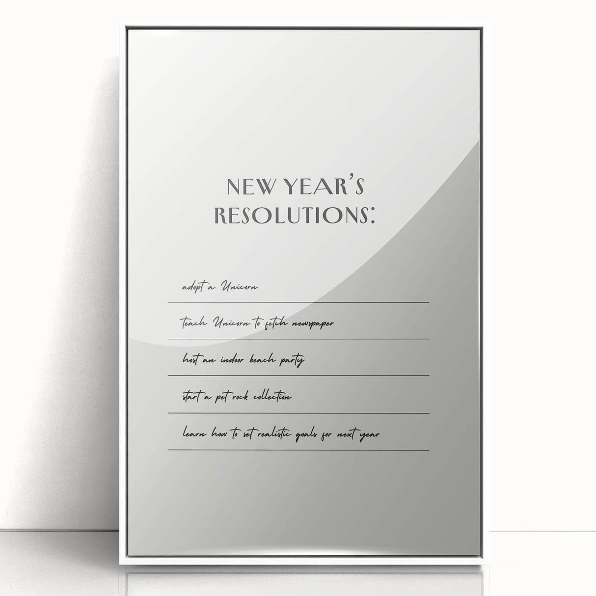 Funny New Year's Resolutions - New Year Wall Art Print