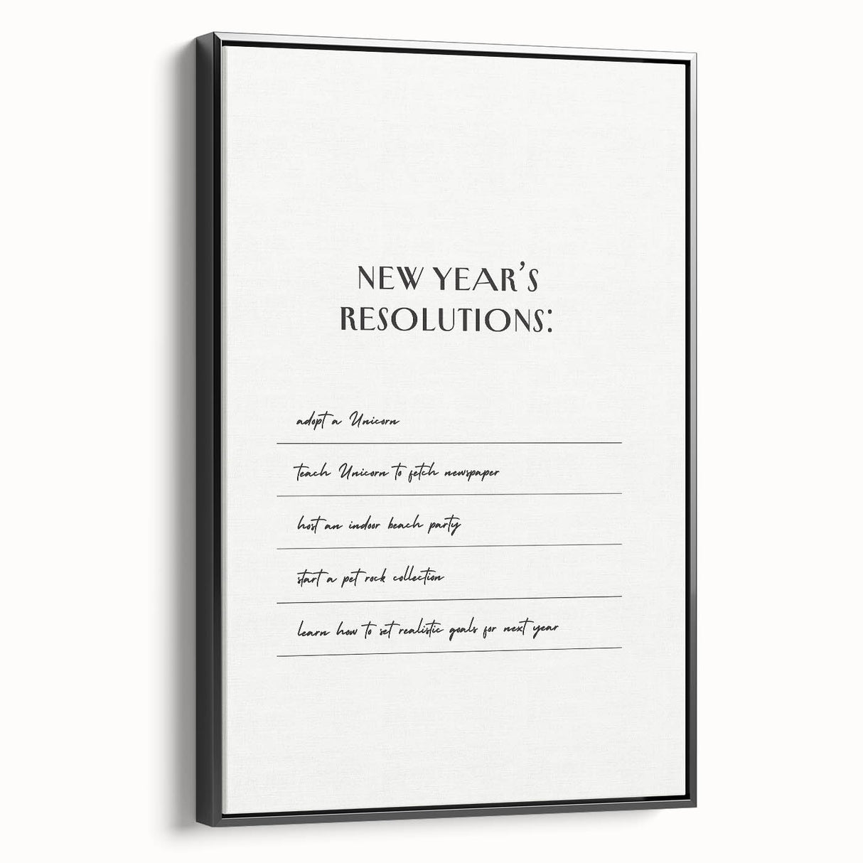 Funny New Year's Resolutions - New Year Wall Art Print