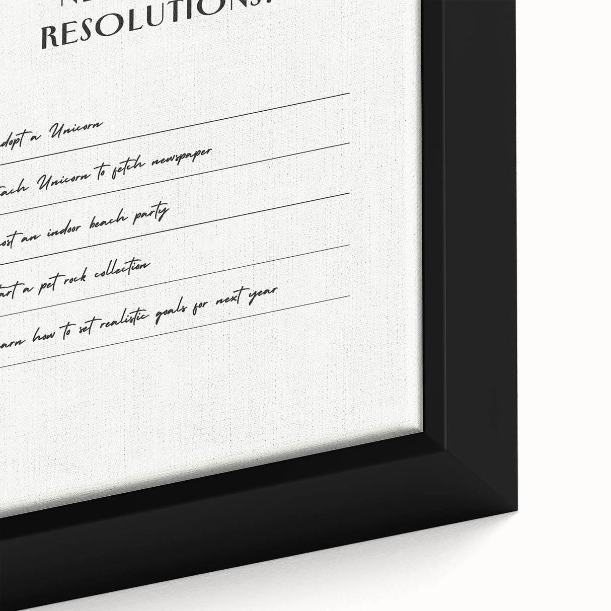 Funny New Year's Resolutions - New Year Wall Art Print
