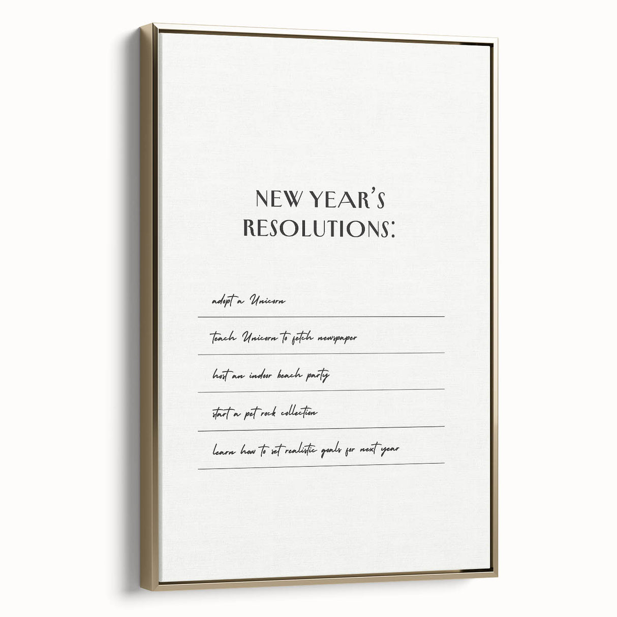 Funny New Year's Resolutions - New Year Wall Art Print