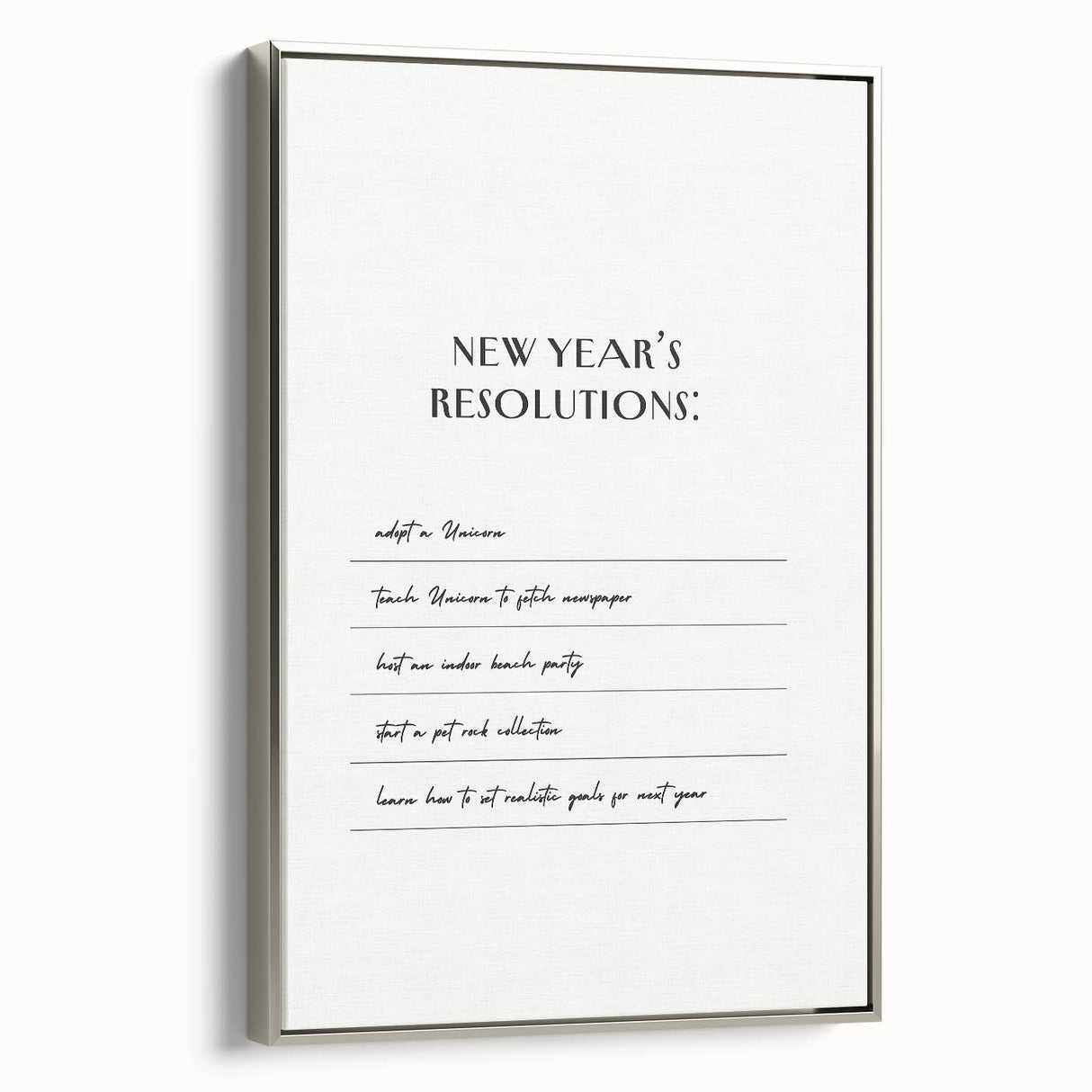 Funny New Year's Resolutions - New Year Wall Art Print
