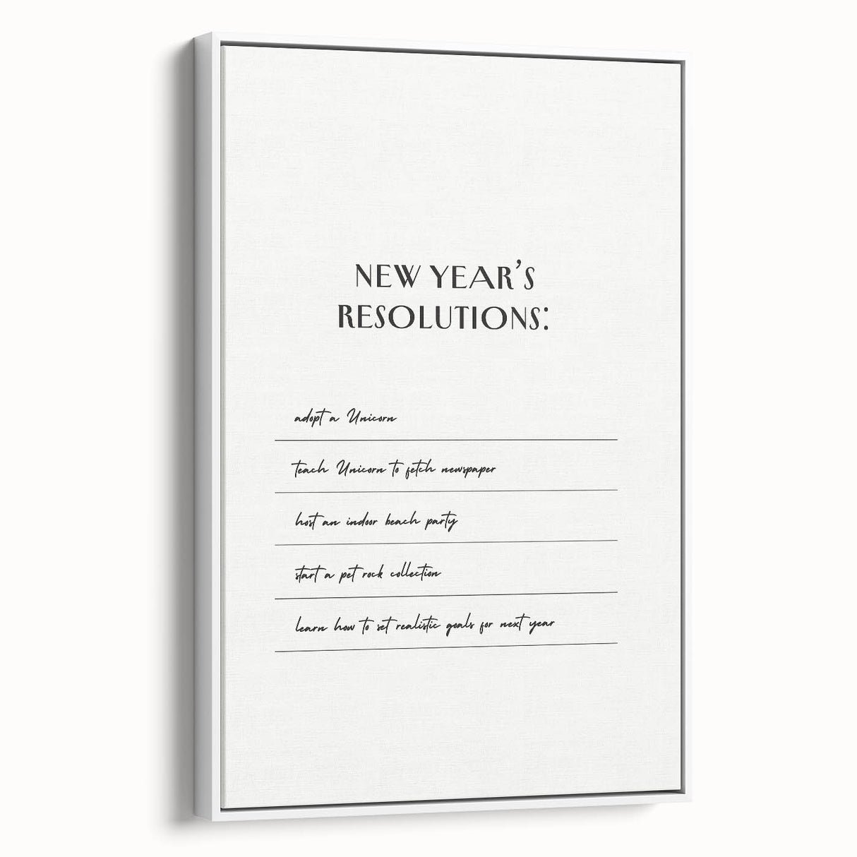 Funny New Year's Resolutions - New Year Wall Art Print
