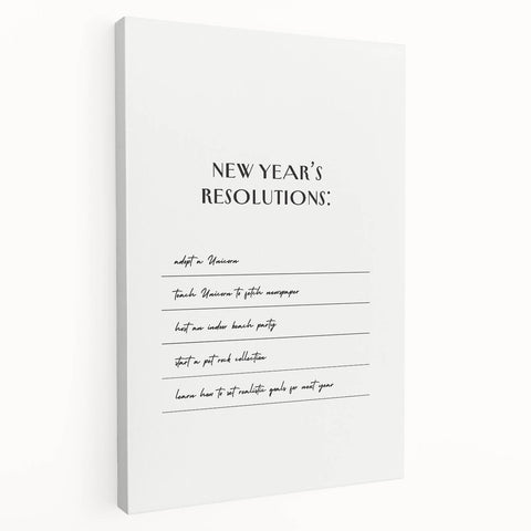 Funny New Year's Resolutions - New Year Wall Art Print