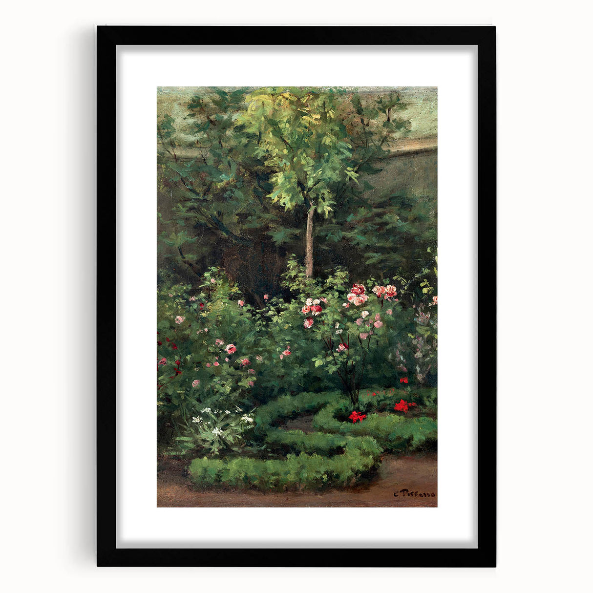 A Rose Garden - Serene Nature Scene by Camille Pissarro