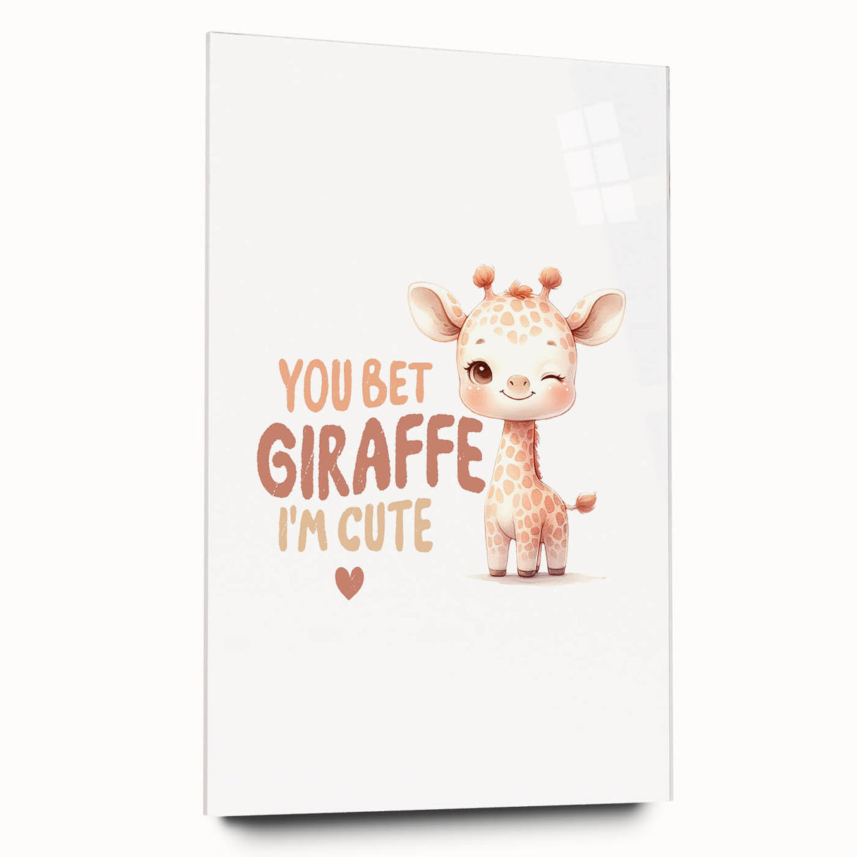 Cute Baby Giraffe Girls Room Wall Art – Nursery Animal Print