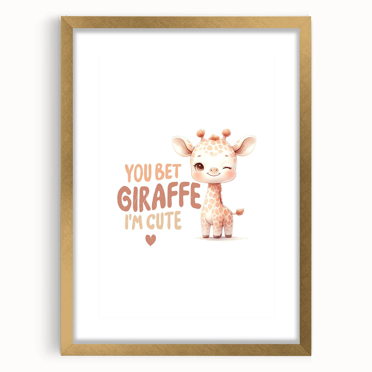Cute Baby Giraffe Girls Room Wall Art – Nursery Animal Print