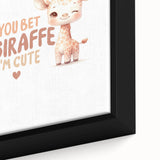 Cute Baby Giraffe Girls Room Wall Art – Nursery Animal Print