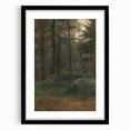 Serene Realism Art Print – Coniferous Woods with Rocks