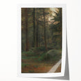 Serene Realism Art Print – Coniferous Woods with Rocks