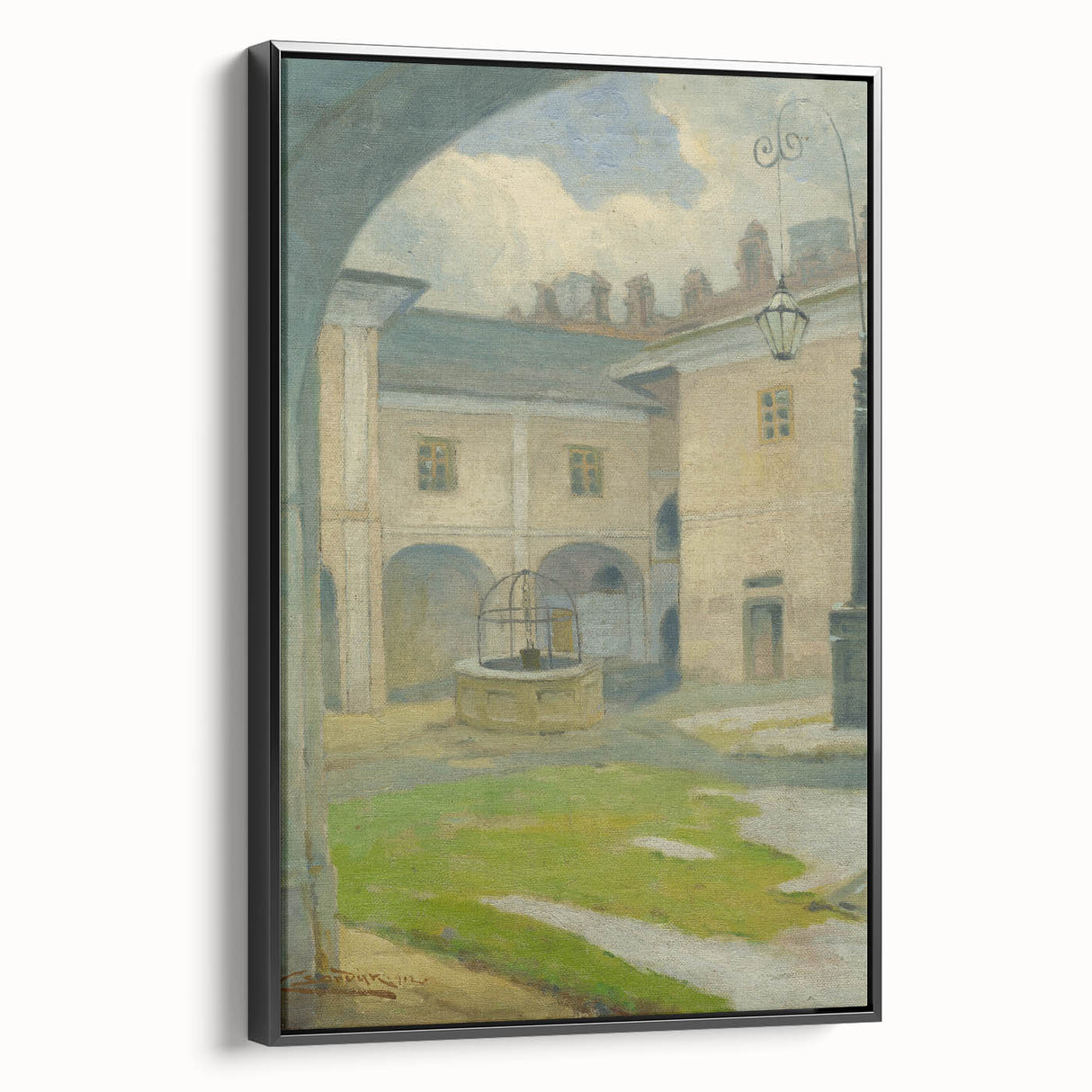 Renaissance Courtyard Art Print by Lajos Csordák – Serene Masterpiece