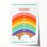 Colors Kids Educational Wall Art – Rainbow Learning Poster