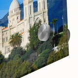 Large abstract wall art depicting Algerian scenery in mid-century modernist style on acrylic glass.