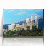 Art Deco poster depicting Algerian scenery in silver framed acrylic, ideal for modern nursery decor.