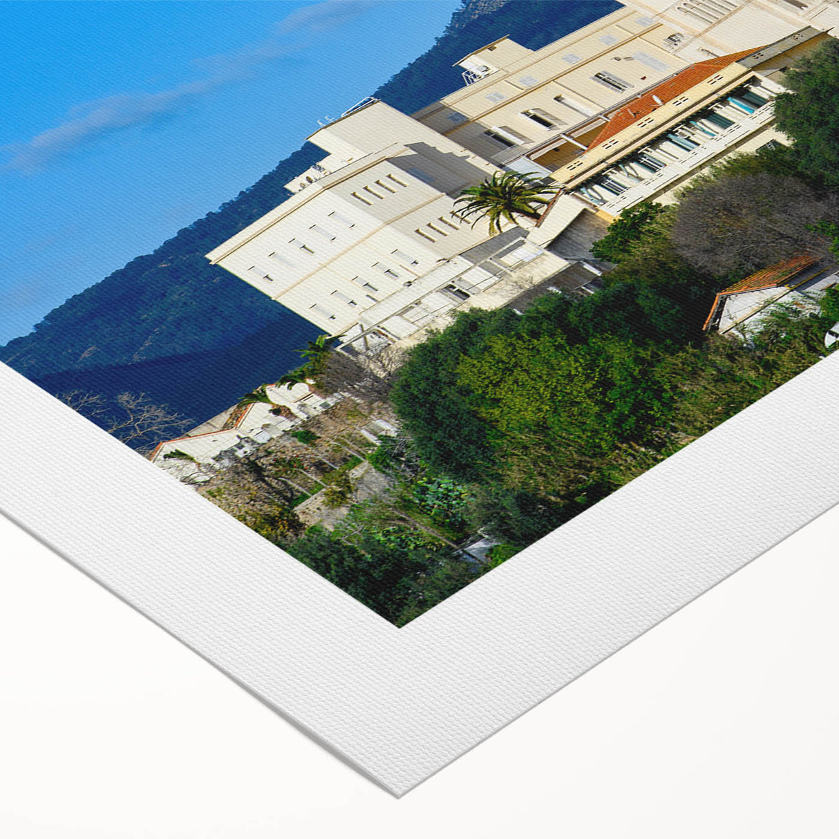 Art deco poster of an Algerian landscape in muted earth tones on rolled canvas, suitable for dining room wall art.