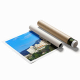 Extra large rolled print of Algerian scenery with vibrant floral elements.