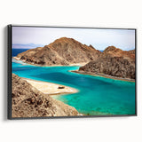 Black and white framed canvas featuring a vintage-style landscape of Egypt, ideal for bedroom wall decor.