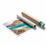 Extra large rolled print of a floral Egyptian scenery, in pastel shades, ideal for classy bathroom wall art.