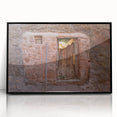 Large abstract wall art depicting an Ethiopian landscape in muted earth tones on a framed acrylic.
