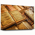 Large abstract wall art depicting African scenery in earthy tones on acrylic glass.