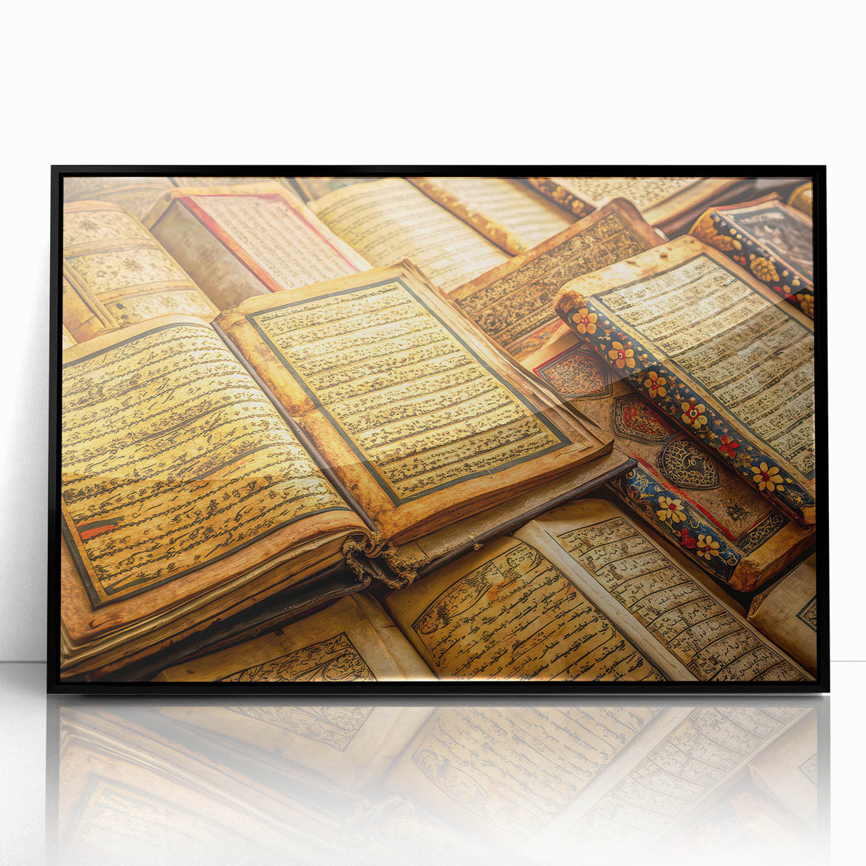 Large abstract wall art depicting a Mali scenery in muted earth tones on a framed acrylic.