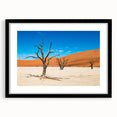 Extra large abstract art print of a colorful Namibian landscape on textured canvas, ideal for living room decor.