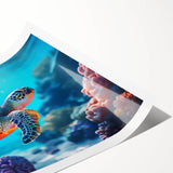 Extra large rolled print of line art flowers in soft pastel shades, ideal for large living room wall art.