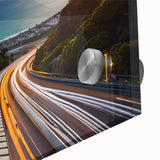 Large abstract wall art depicting a South African landscape in muted earth tones on acrylic glass.