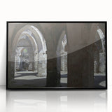 Large abstract wall art depicting a Tanzanian scenery in black and white tones on framed acrylic.