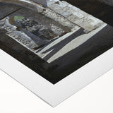 Art deco poster of a Tanzanian landscape in muted earth tones on rolled canvas, suitable for dining room walls.