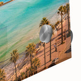 Large abstract wall art depicting a Tunisian landscape in mid-century modernist style on acrylic glass.