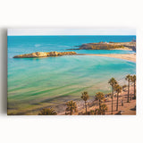 Black and white stretched canvas of a Tunisian landscape, ideal for kitchen wall art.