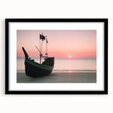 Extra large abstract art print featuring vibrant, textured colors of a Bangladesh scenery on a black framed canvas.