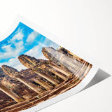 Extra large wall art featuring line art flowers in muted earth tones, printed on rolled canvas.