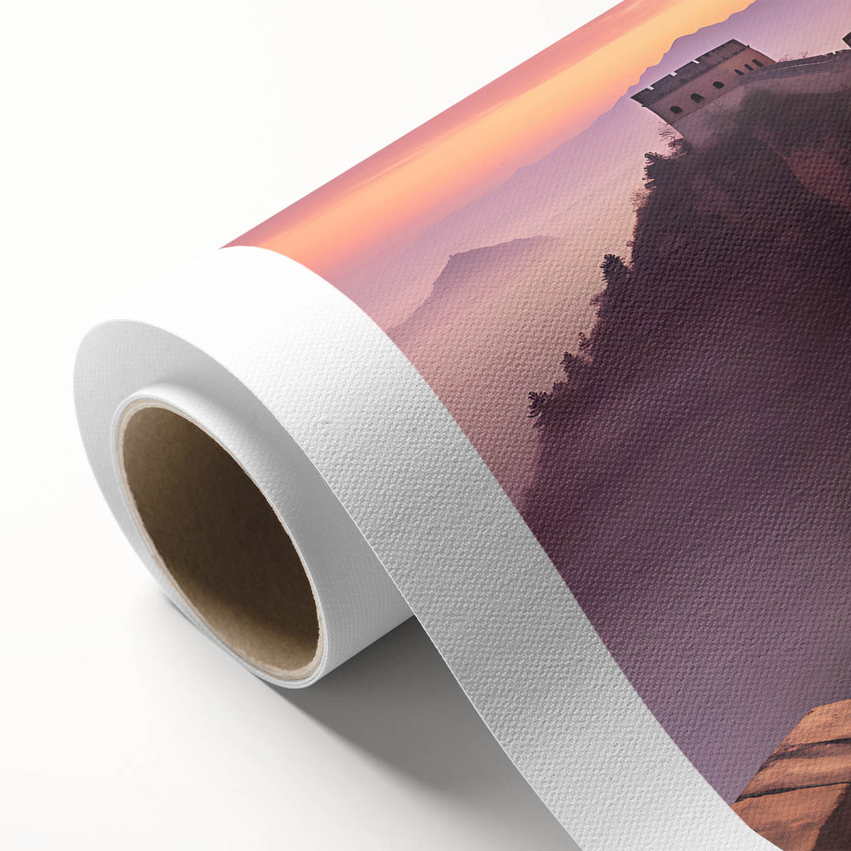 Art deco poster of the Great Wall of China in muted earth tones on rolled canvas, suitable for dining room decor.